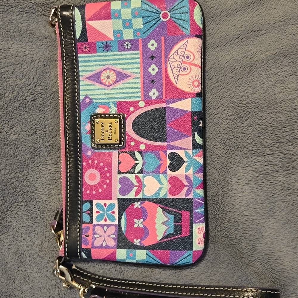Disney Parks Dooney & Bourke Small World Wristlet